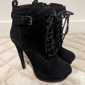 ALDO Suede black platform ankle boots